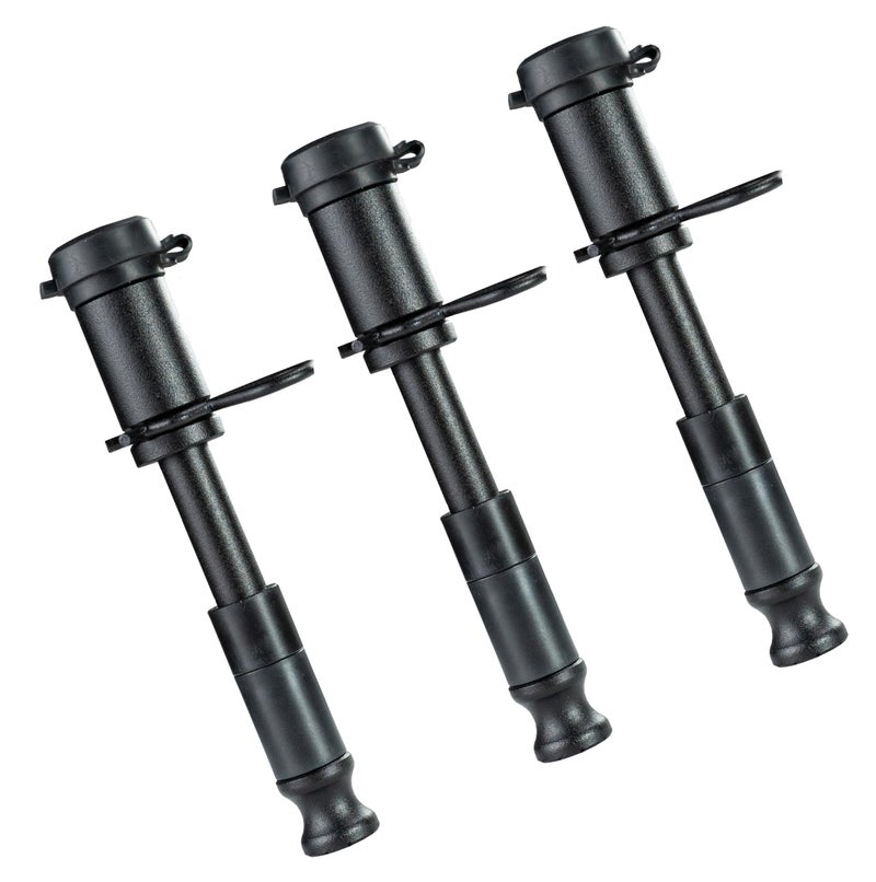 BulletProof Hitches - 5/8"" Trailer Hitch Locking Pins - Universal Fit  Stainless Steel  Weather Resistant Rubber Cap - Black  3 Pack - Image 1